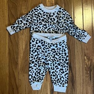 Posh Peanut Black and White Animal Print Baby Set